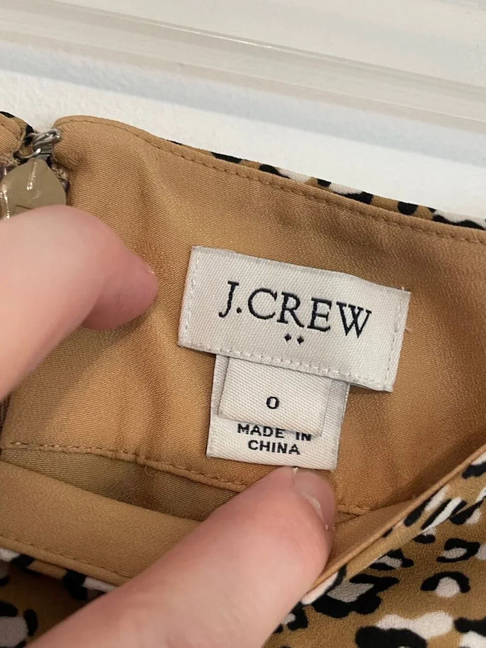 J. CREW Factory Pleated Midi Skirt Tan Brown Black Leopard Print Cheetah Animal